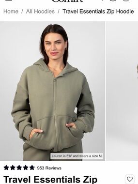 Comfrt Travel Essentials Zip Hoodie - Moss